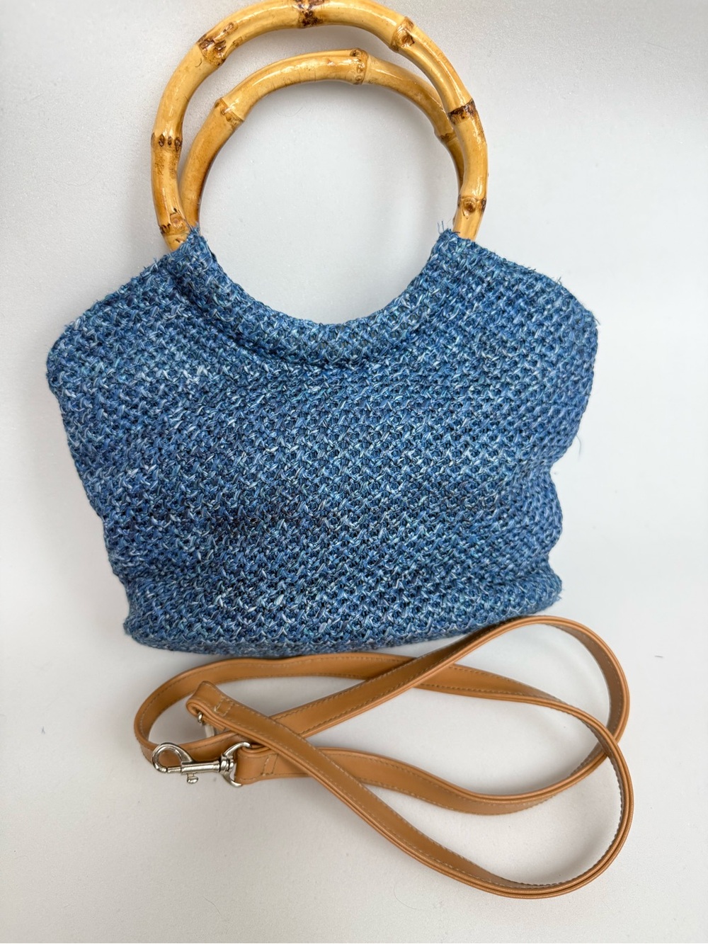 Vintage Boho Woven Straw Beaded Floral Ribbon Embroidered Handbag - Picture 6 of 12